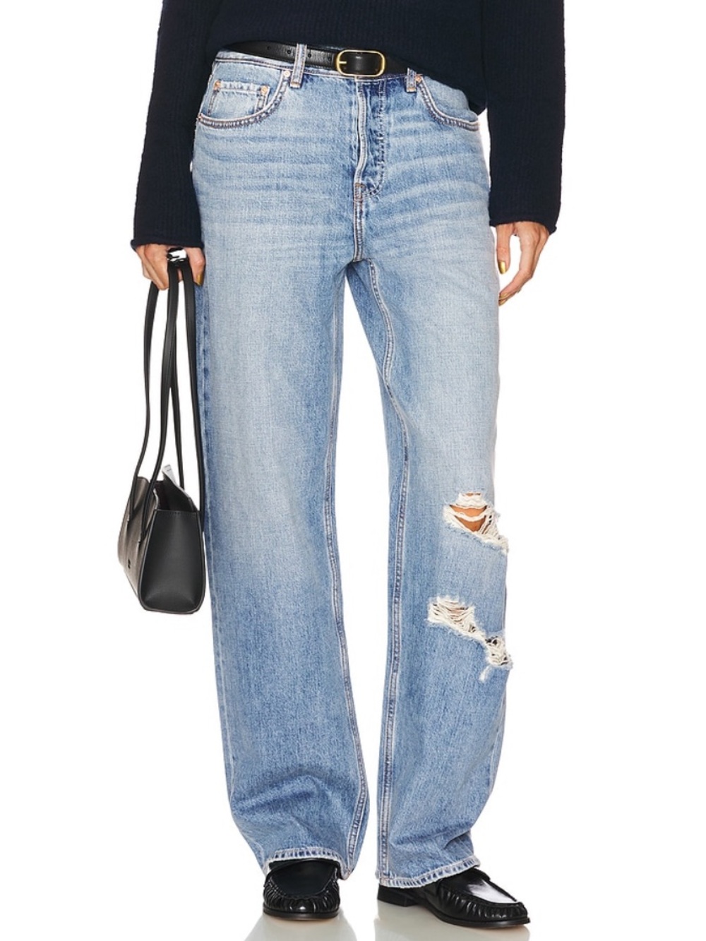 GRLFRND Bella Low Rise Distressed Boyfriend Jeans -Size 27